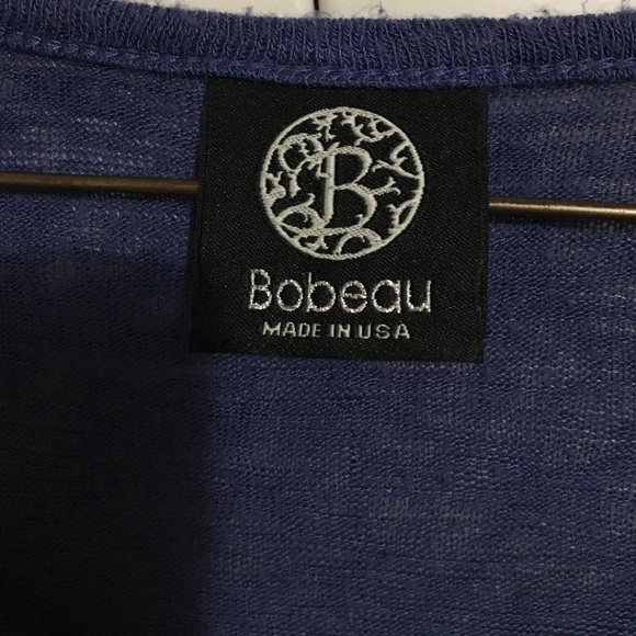 Bobeau Blue Lace Sleeve Top Size Medium - Picture 2 of 4